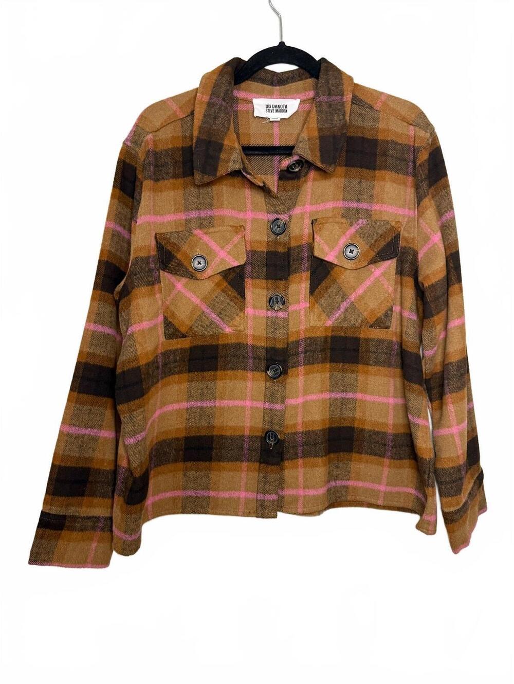 BB Dakota by Steve Madden Brown & Pink Shacket Size XXL